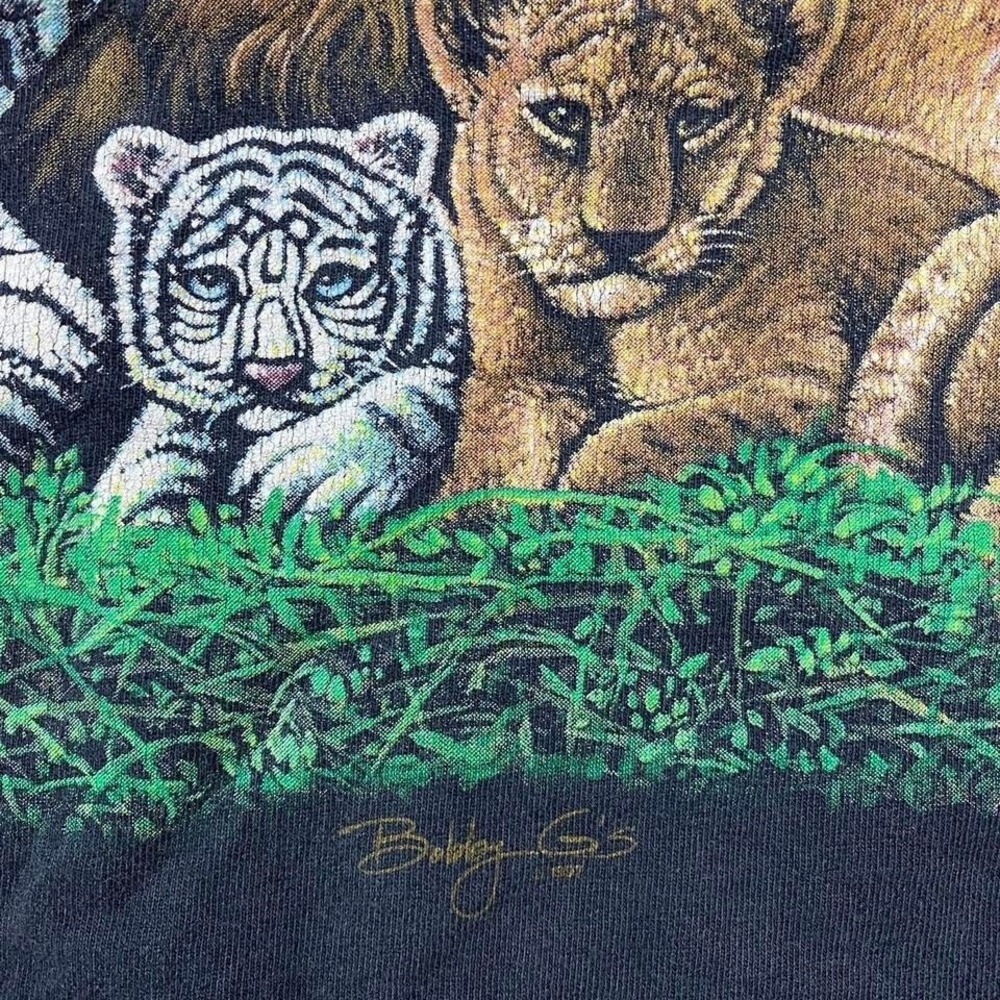 Vintage Nature Animals Earth Globe Jesus Tee Trinity 90s Bobby G's T-Shirt XL - Picture 3 of 6
